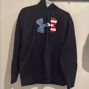 Under Armour Black Hoodie with Patriotic Logo